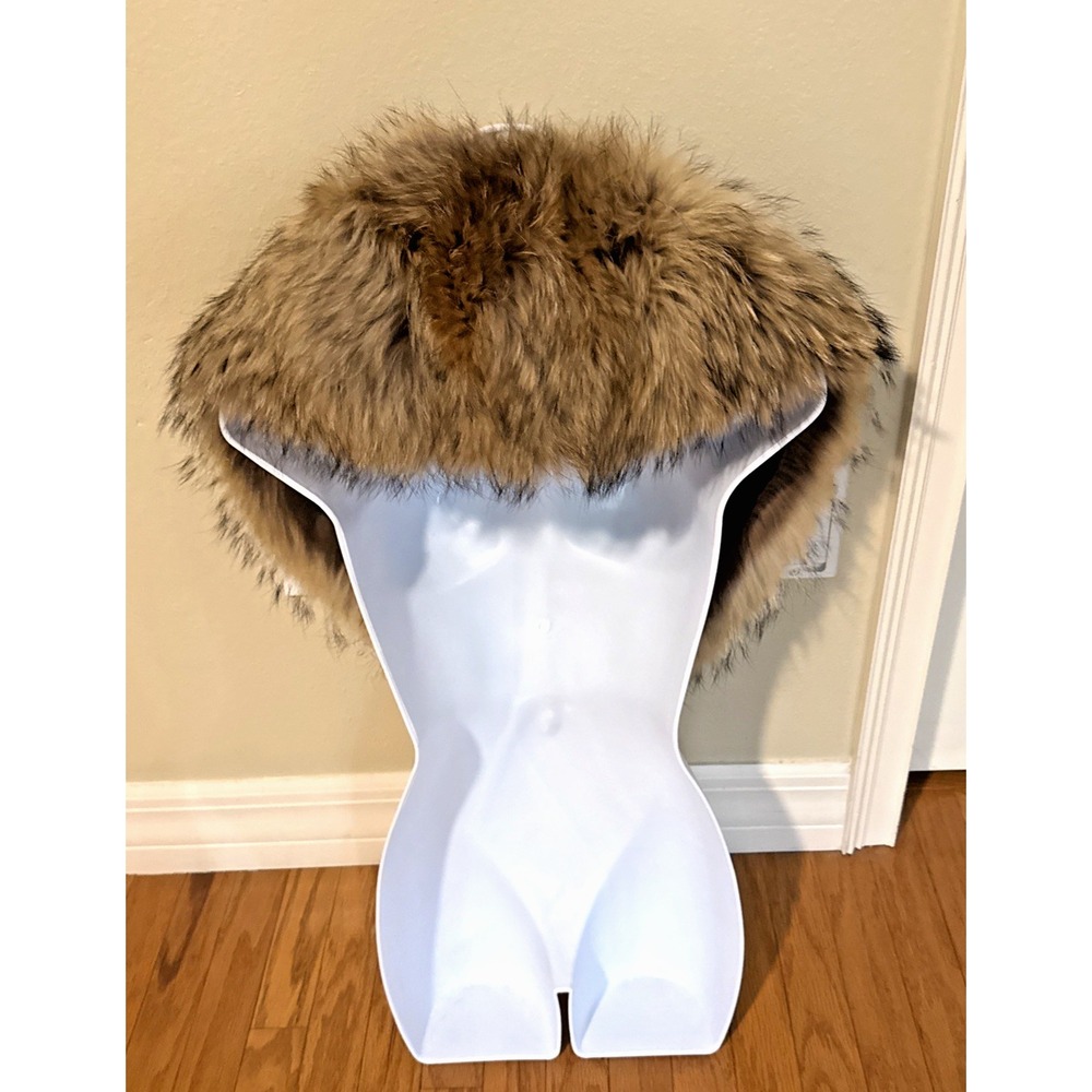 Vintage Real Fur Collar Hook Closure 46"x5" Mob Wife Gorpcore Whimsygoth - Picture 8 of 8